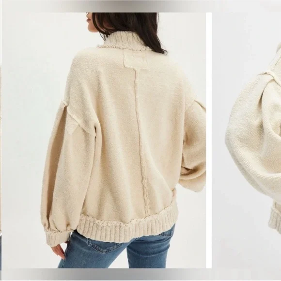 NWOT Free People We The Free Cute In This Cardi - Tea Ivory Cream - Large - Picture 4 of 10